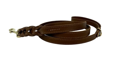 Sazzz Dog Belt Passion Braided Leather Saddle Brown