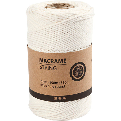 Creativ Company macrame cord off-white, 198m