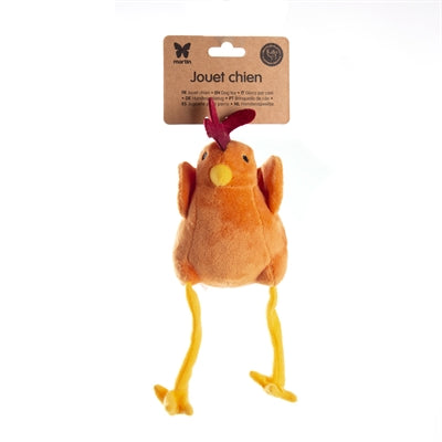 Martin Dog toys Haan Pluche Oranje Recycled