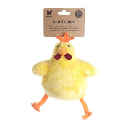 Martin Dog Toys Chicken Plush Gul genanvendt