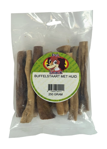 Petsnack Büffelstaart mit Haut