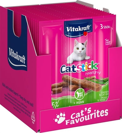 Vitakraft Cat-stick mini kuřecí kočičí tráva