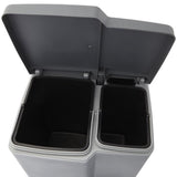 Curver duo pedal bin silver 15+6l silv