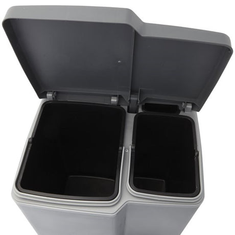 Hurver Pedal Bin Duo 15l 6l Silber