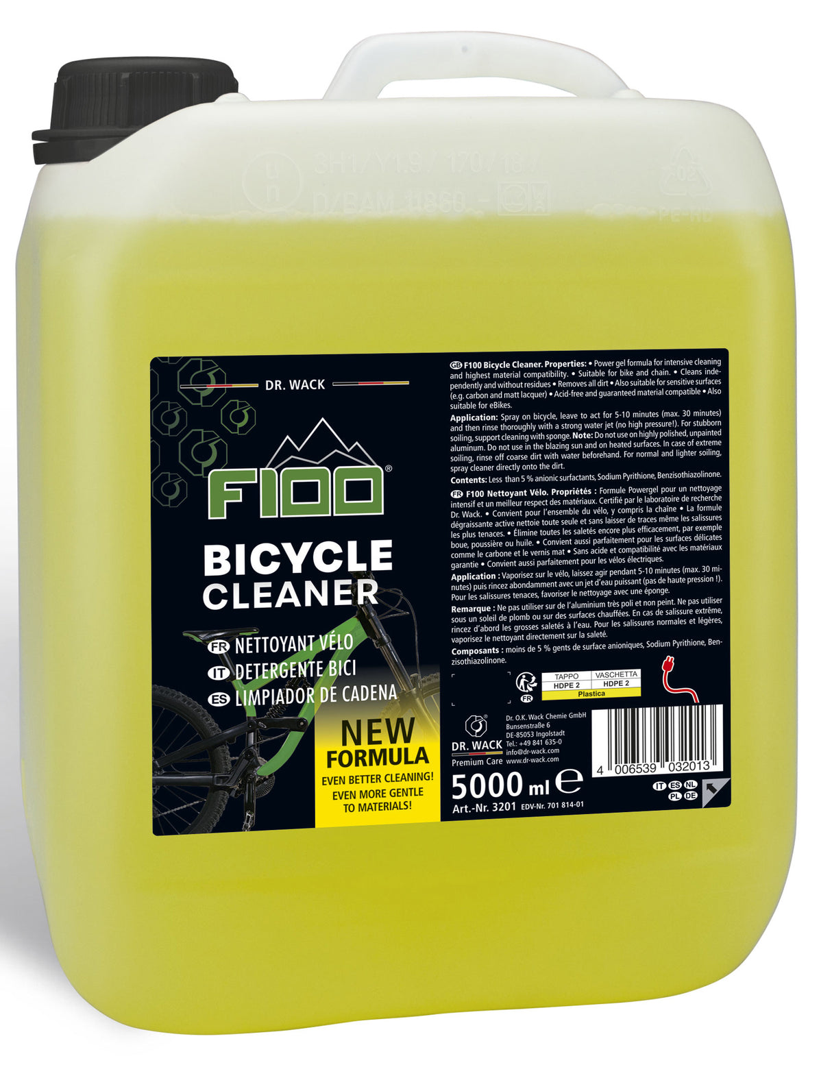 Drwack Bicycle Cleaner Dr. Wack F100 Cleaner per biciclette per il seminario 5 litri