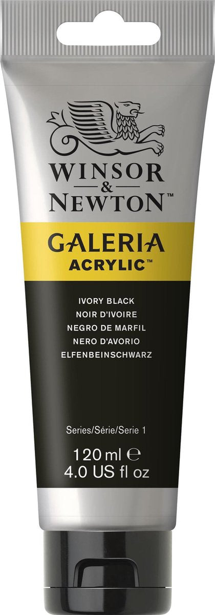 Winsor newton galeria acrylic 120ml ivory black