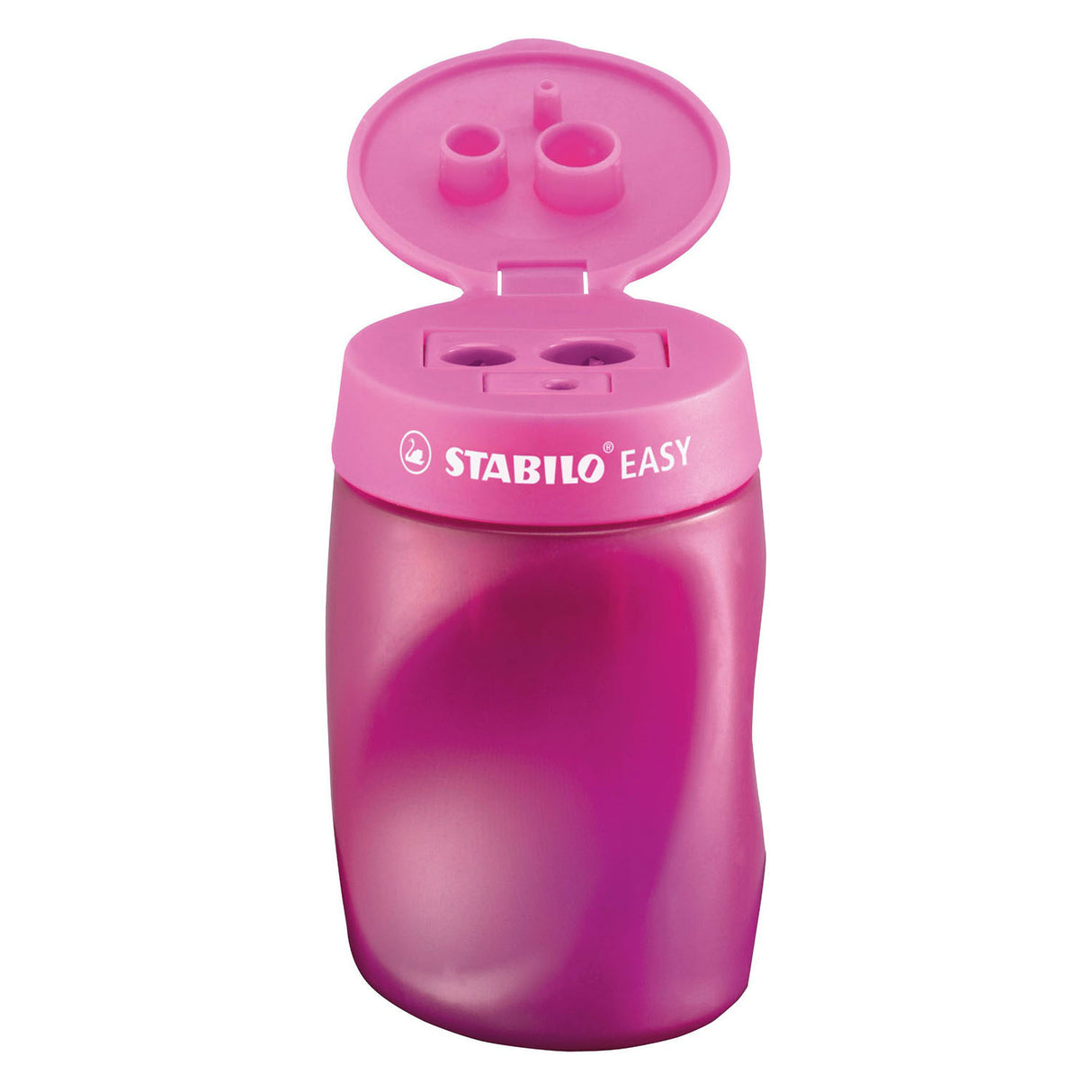 Stabilo Easysharpener 3 in 1 pencil grinder on the right pink