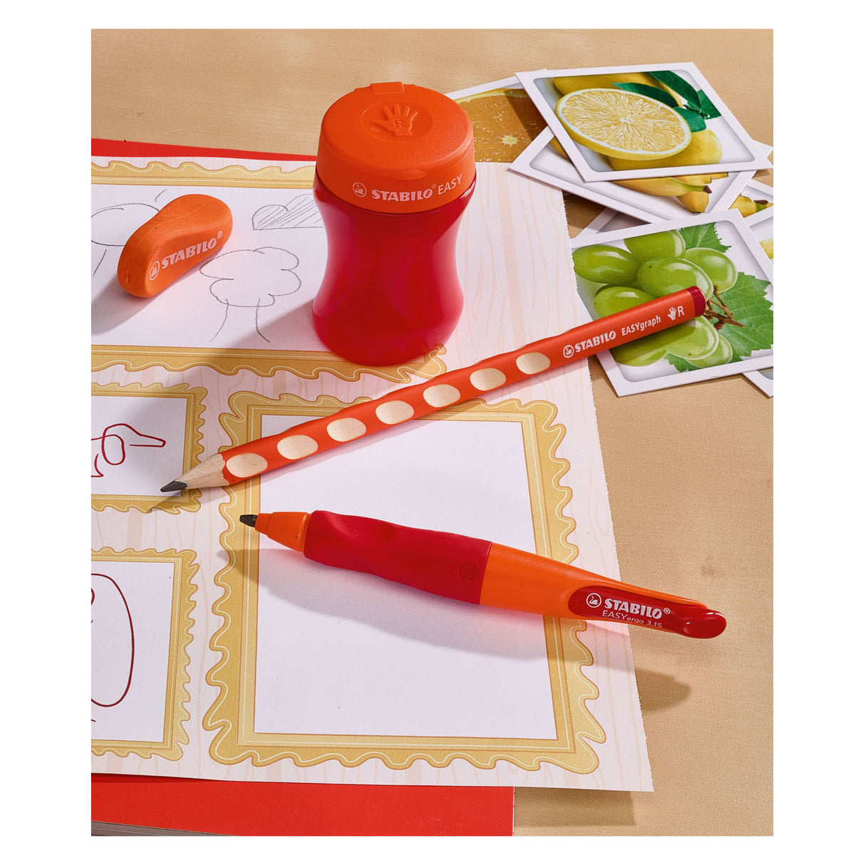 Stabilo Easy 3-in-1 Right Pencil Sharper Red