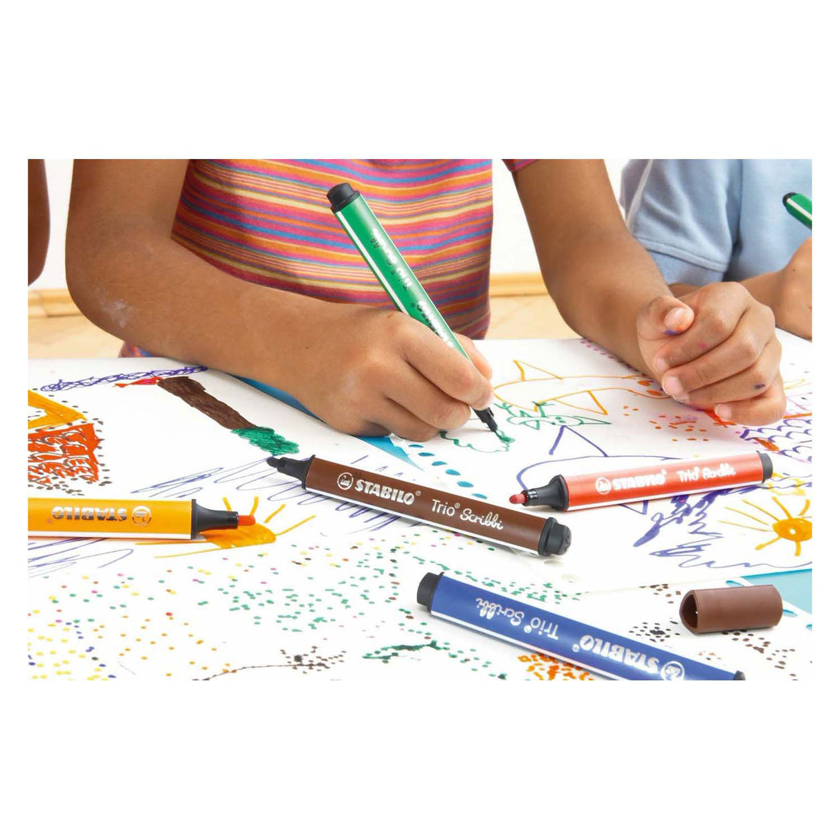 Stabilo trio scribbi - felt-tip pen with spring-loaded tip - light green