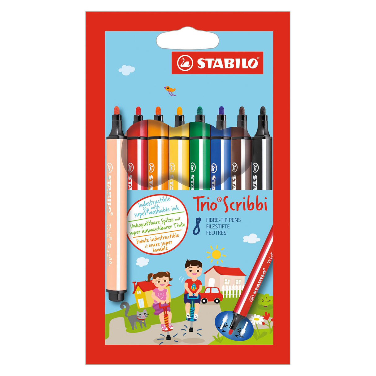 Stabilo Trio Scribbi Felt -Tip Pens, 8.