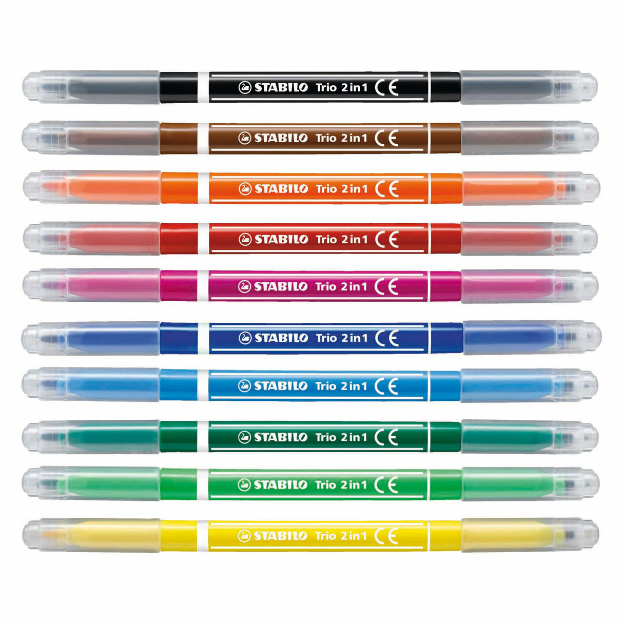 Stabilo Trio 2 in 1 felt -tip pen and fineliner in a set of 10 pieces