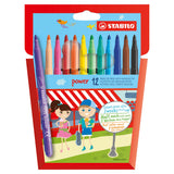 Stabilo Power Felt -Tip Pen Set med 12 stycken