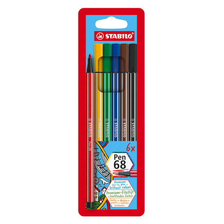 Fixka Stabilo premium 68 1 mm různé barvy 6 kusů