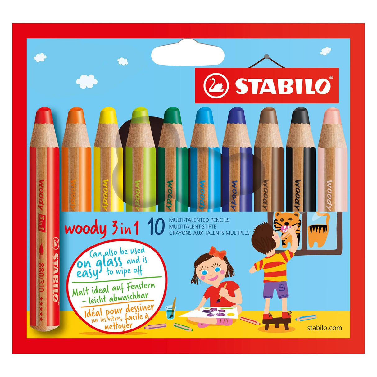 Stabilo Woody 3in1 färgpennor - 10 färger