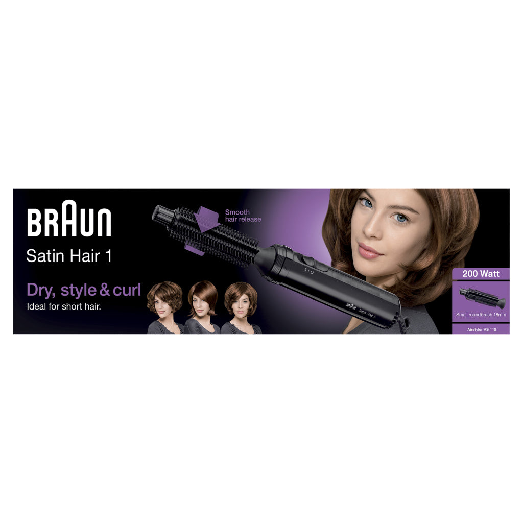 Braun AS110 Satin Hair 1 Curling Brush Black