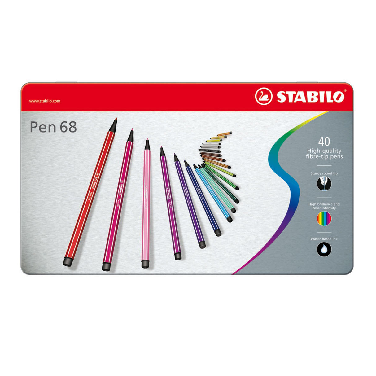 Stabilo Pen 68 in Metalen Doos, 40kl.