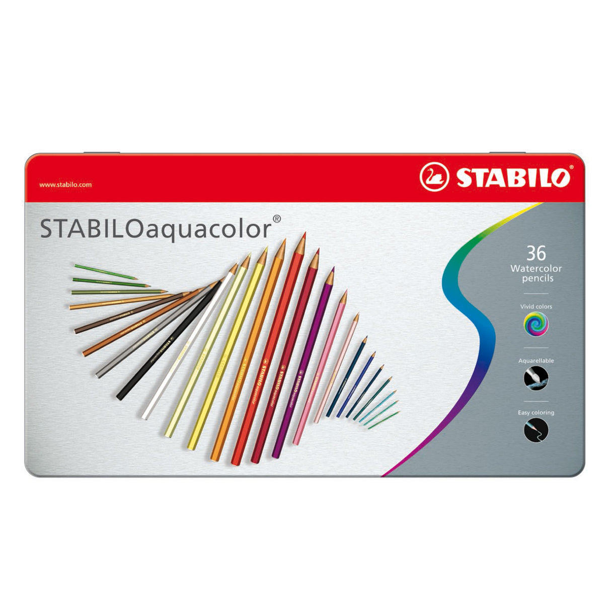 Stabilo Aquacolor Metalen Doos, 36st.