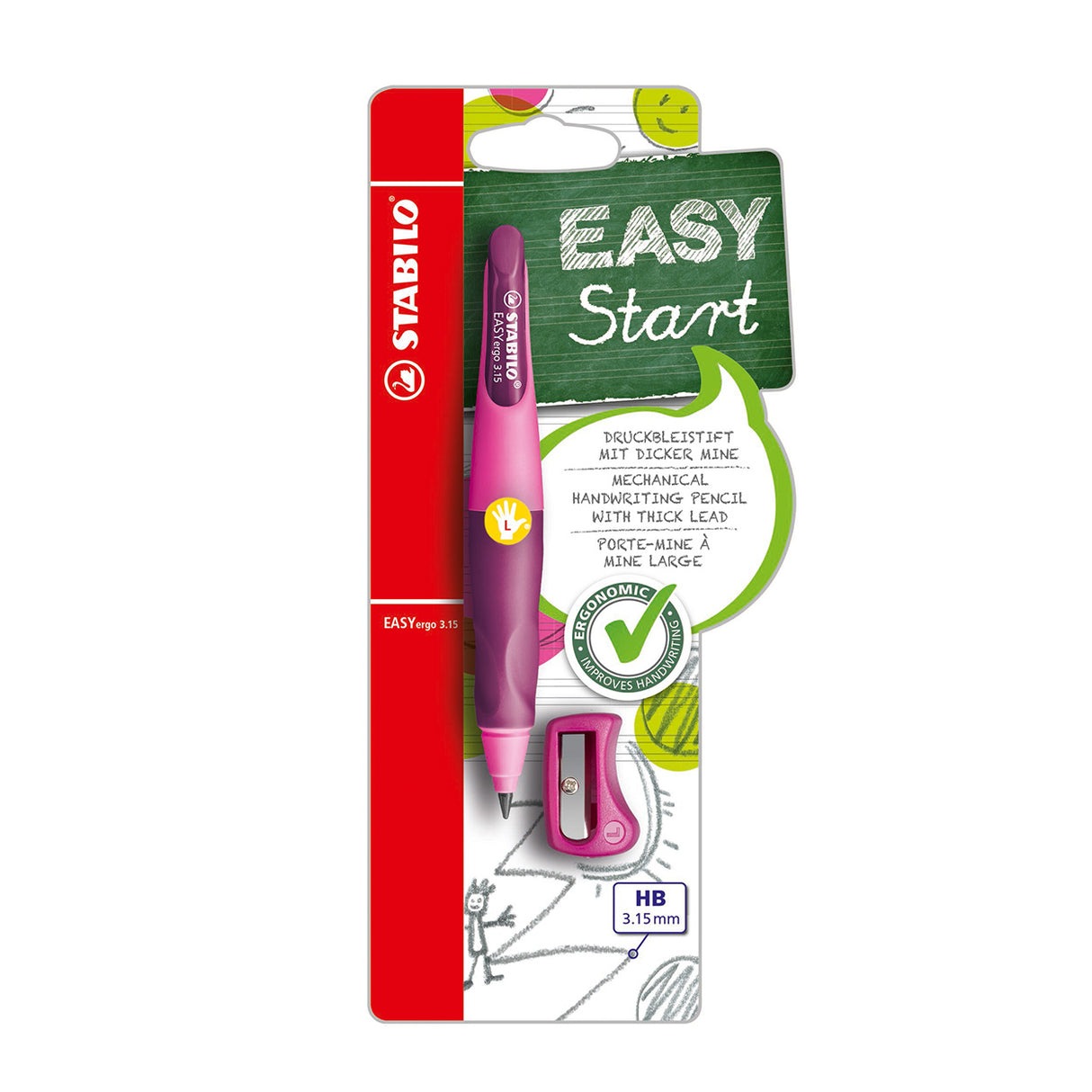 Stabilo Easyergo 3.15 Left -handed pink