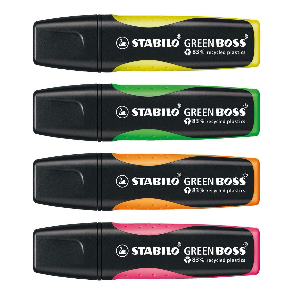 Stabilo textový popisovač 6070 4 zelený nálitek 2-5mm zelená, žlutá, oranžová, růžová