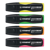 Stabilo textový popisovač 6070 4 zelený nálitek 2-5mm zelená, žlutá, oranžová, růžová