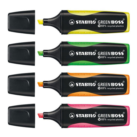 Stabilo Textmarker 6070 4 gréng Boss 2-5mm gréng, giel, orange, rosa