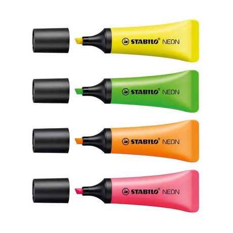 Stabilo neon - highlighter - set om 4 delar