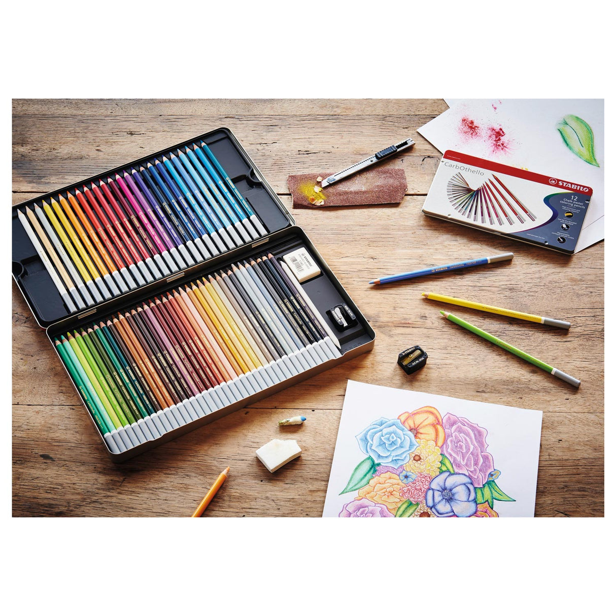 Stabilo carbothello -lime pastel colored pencil - viridian green