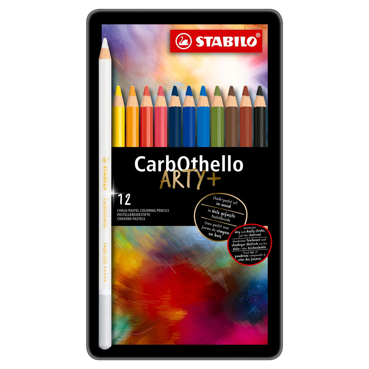 Stabilo carbothello - limetková pastelová tužka - kov sada 12 ks.