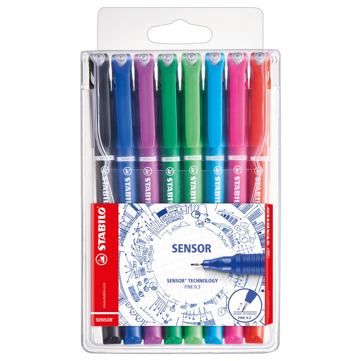 Stabilo senzor Fineliners 0,3 mm, 8st.