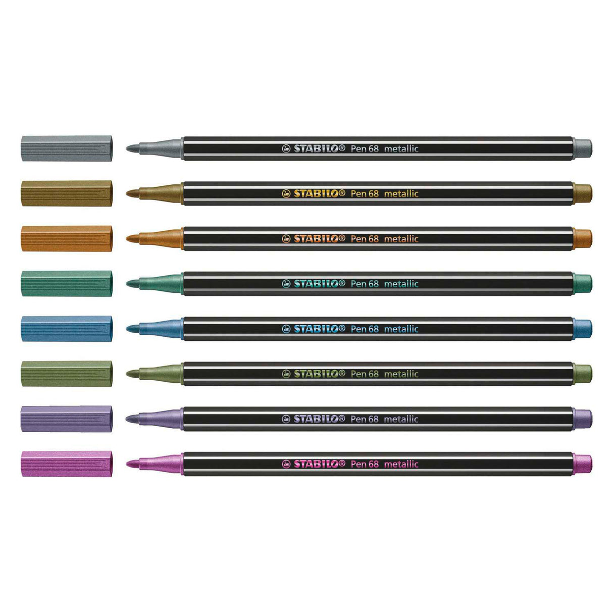 Stabilo Pen 68 Metallic Felt -tip Pens, 8 ..