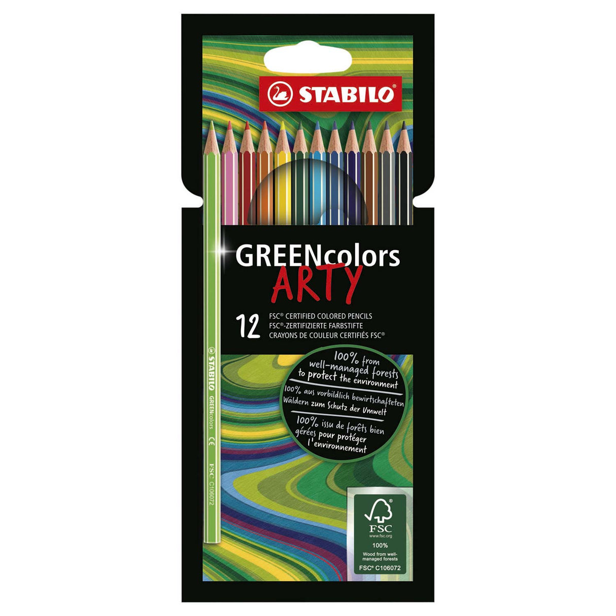 Stabilo Greencolors colored crayons arty, 12st.