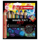 Stabilo Woody Arty Colored Pencils 6 färger + Penna skarpare