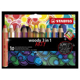 Stabilo Woody Arty colored pencils 10 colors + pencil sharper