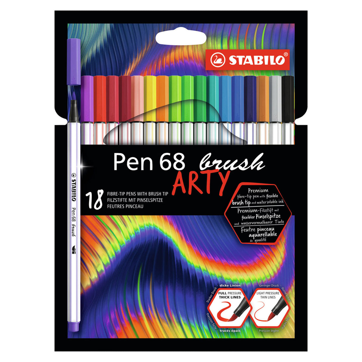 Stabilo Pen 68 Brush Arty Felt -Tip stylos 18e.