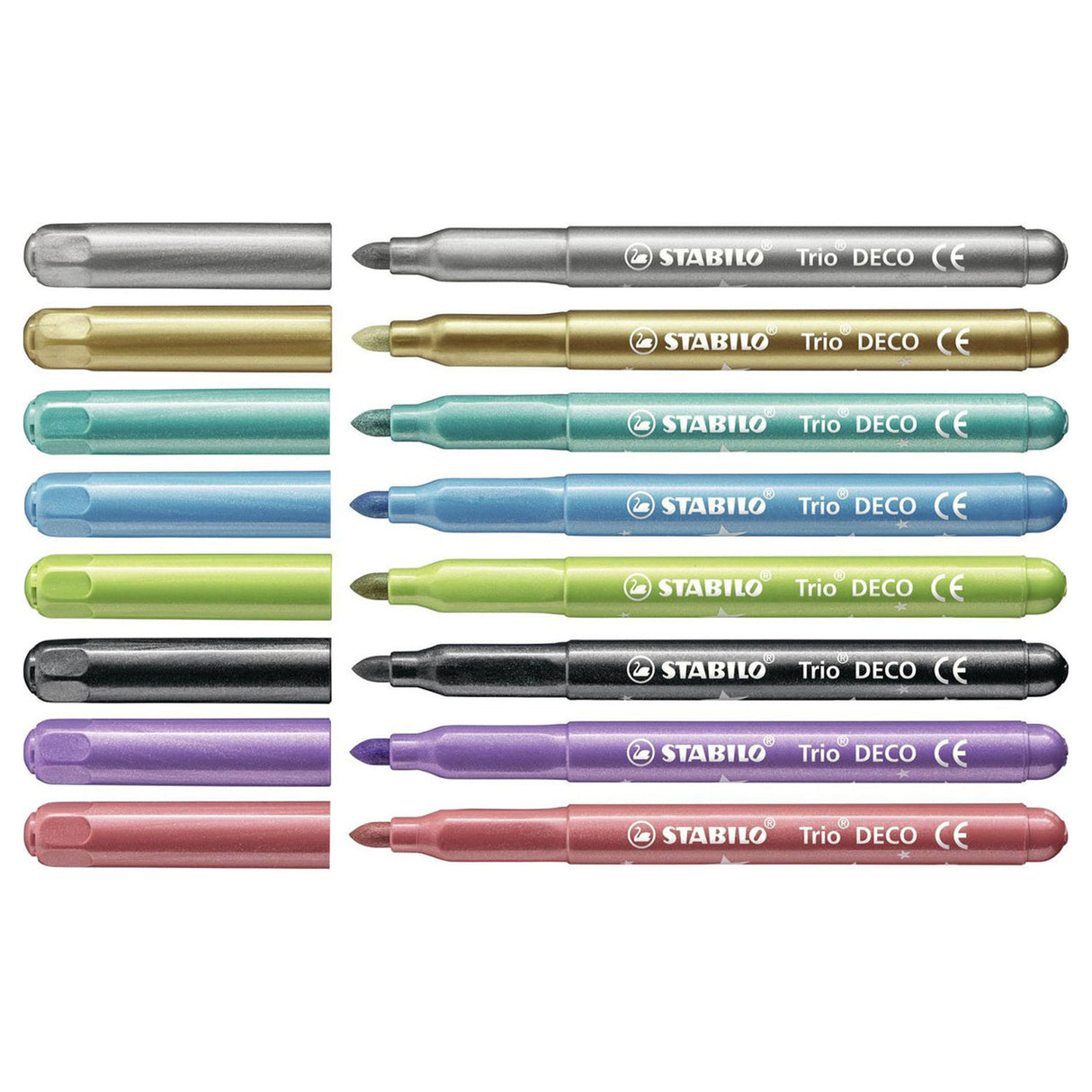 Stabilo Trio Deco Metallic Felt -Tip Pens 8st.