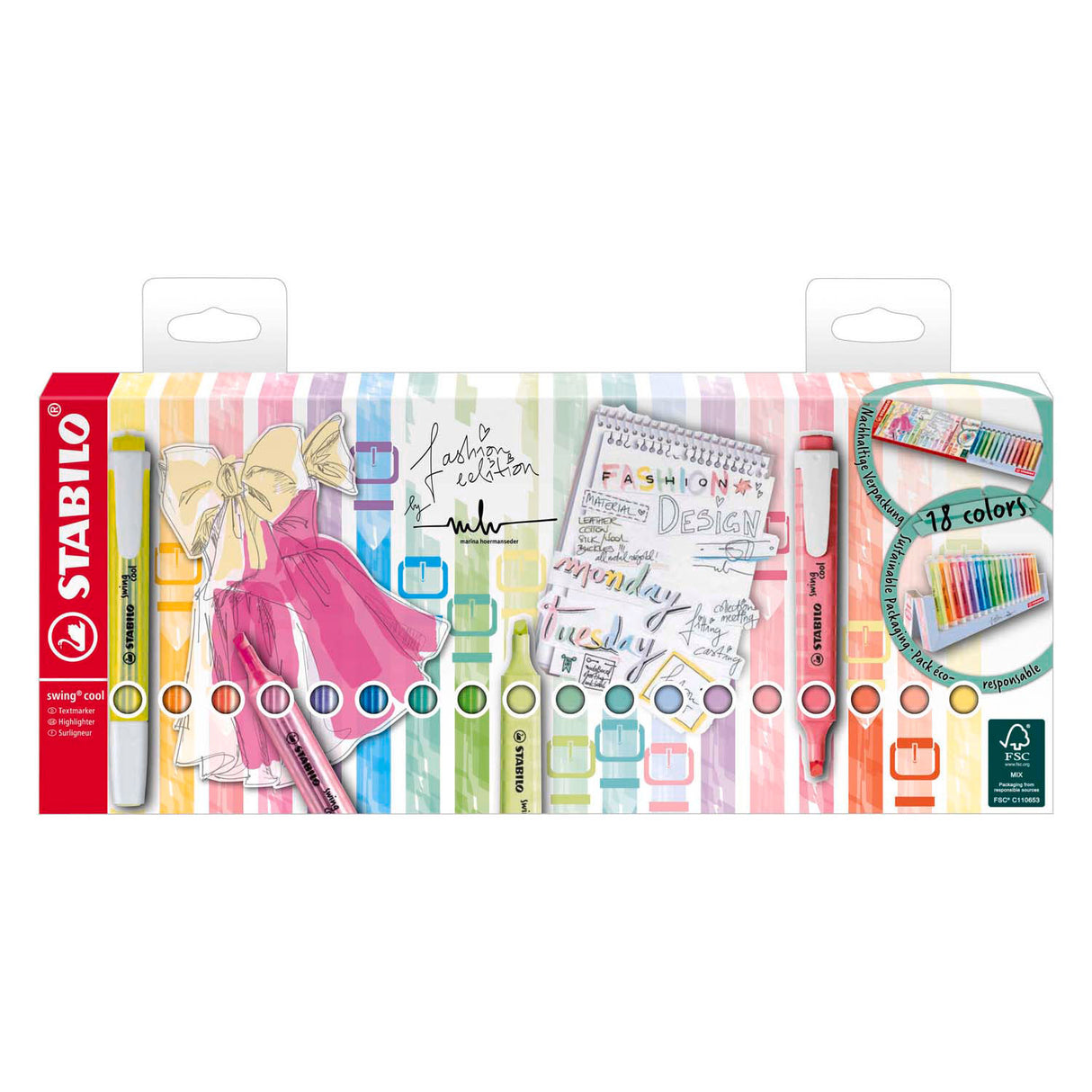 Stabilo swing cool markering stift 18 stykker desKset