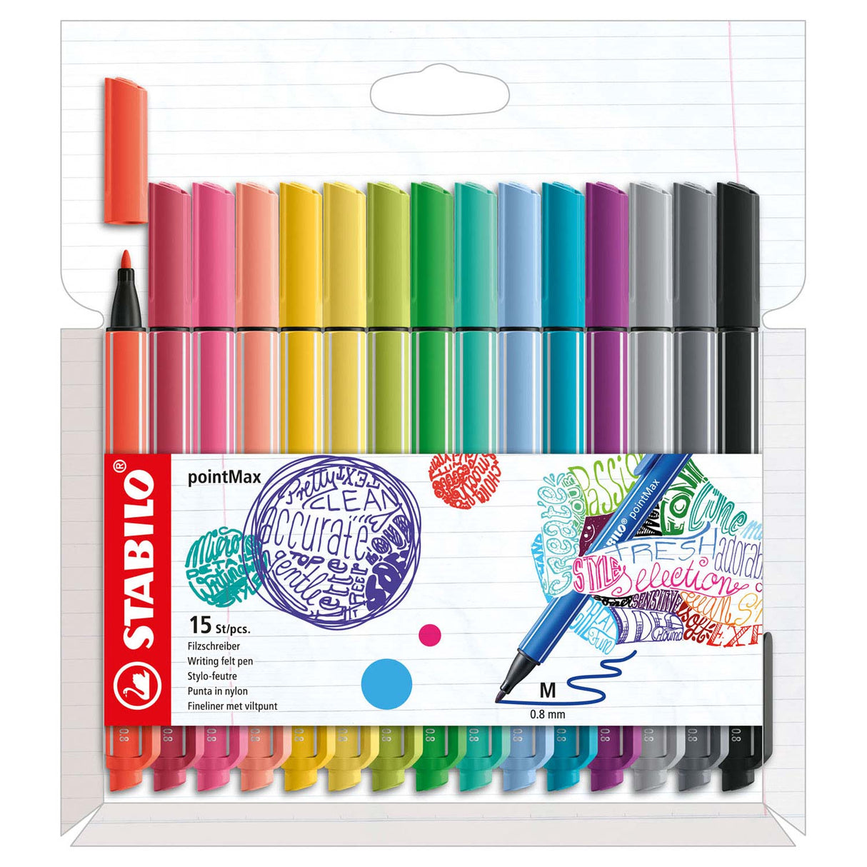 Stabilo Pointmax Fineliners, 15º.