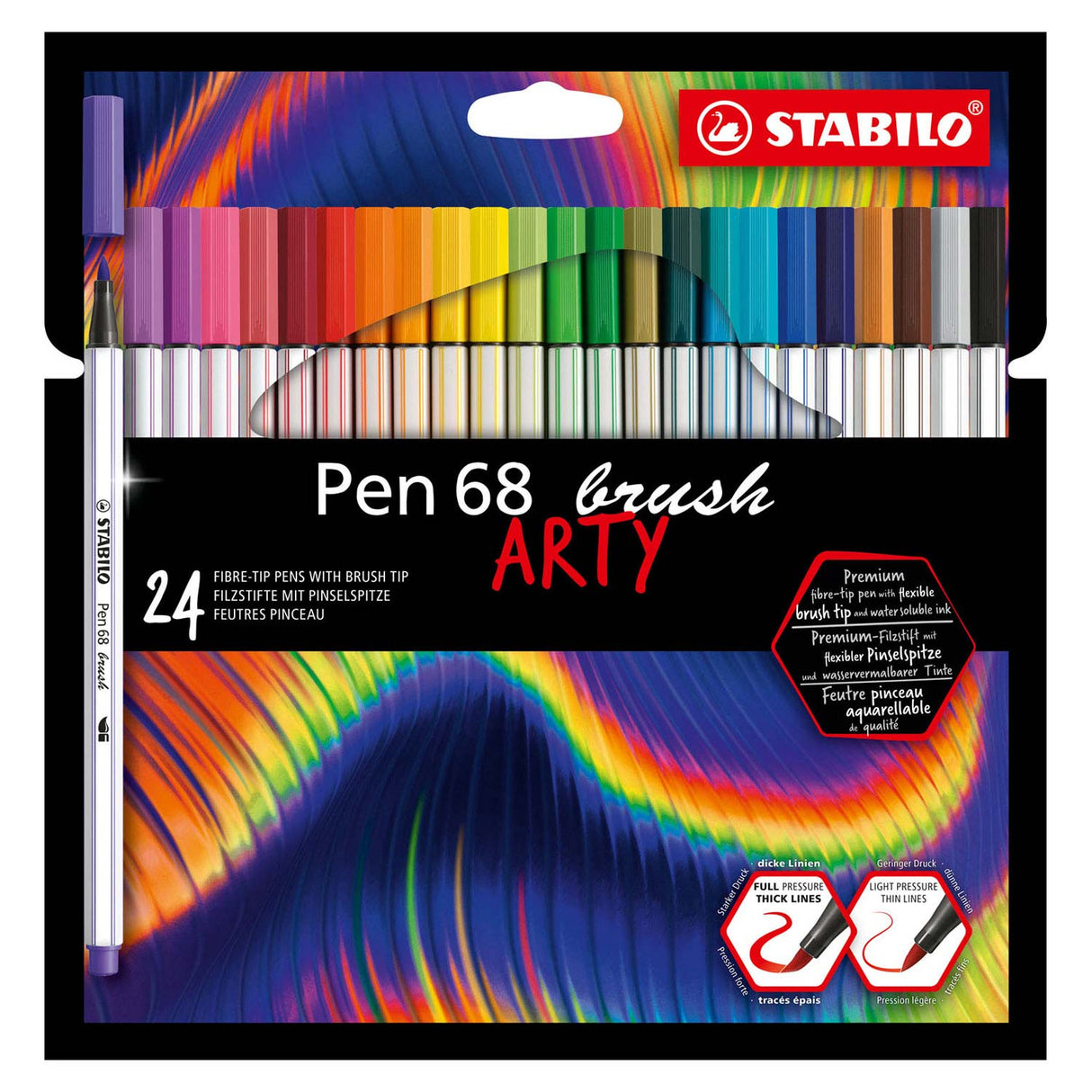 Stabolo Pen 68 Pennello ARTY Felf -Tip Penne 24 pezzi