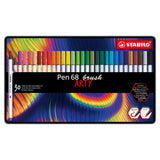 Stabilo Pen 68 Brush Arty Metal Box 30.