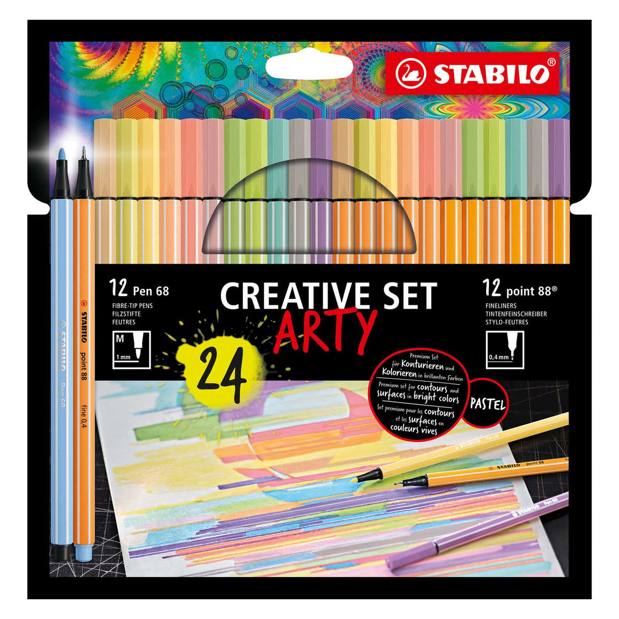 Stabilo Stabilo Set Arty Felt -Tip Pen 68 88 24 sztuki