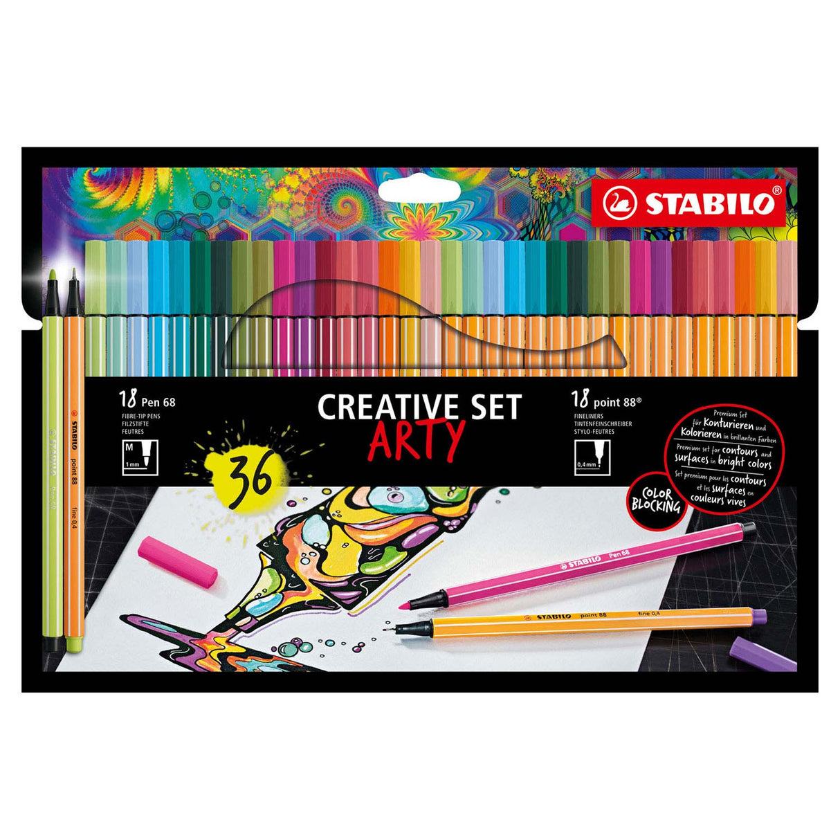 Stabilo Stabilo Set Arty Felt -Tip stylos 68 88 36 pièces