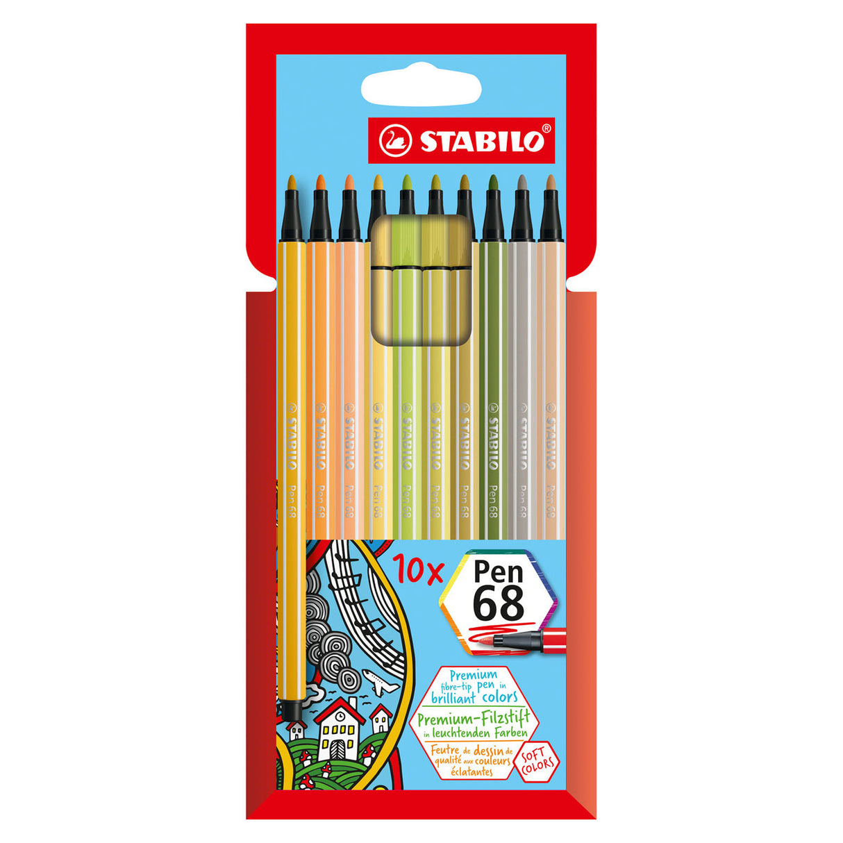 Stabilo Pen 68 Felt -tip Flowles 10 kosov