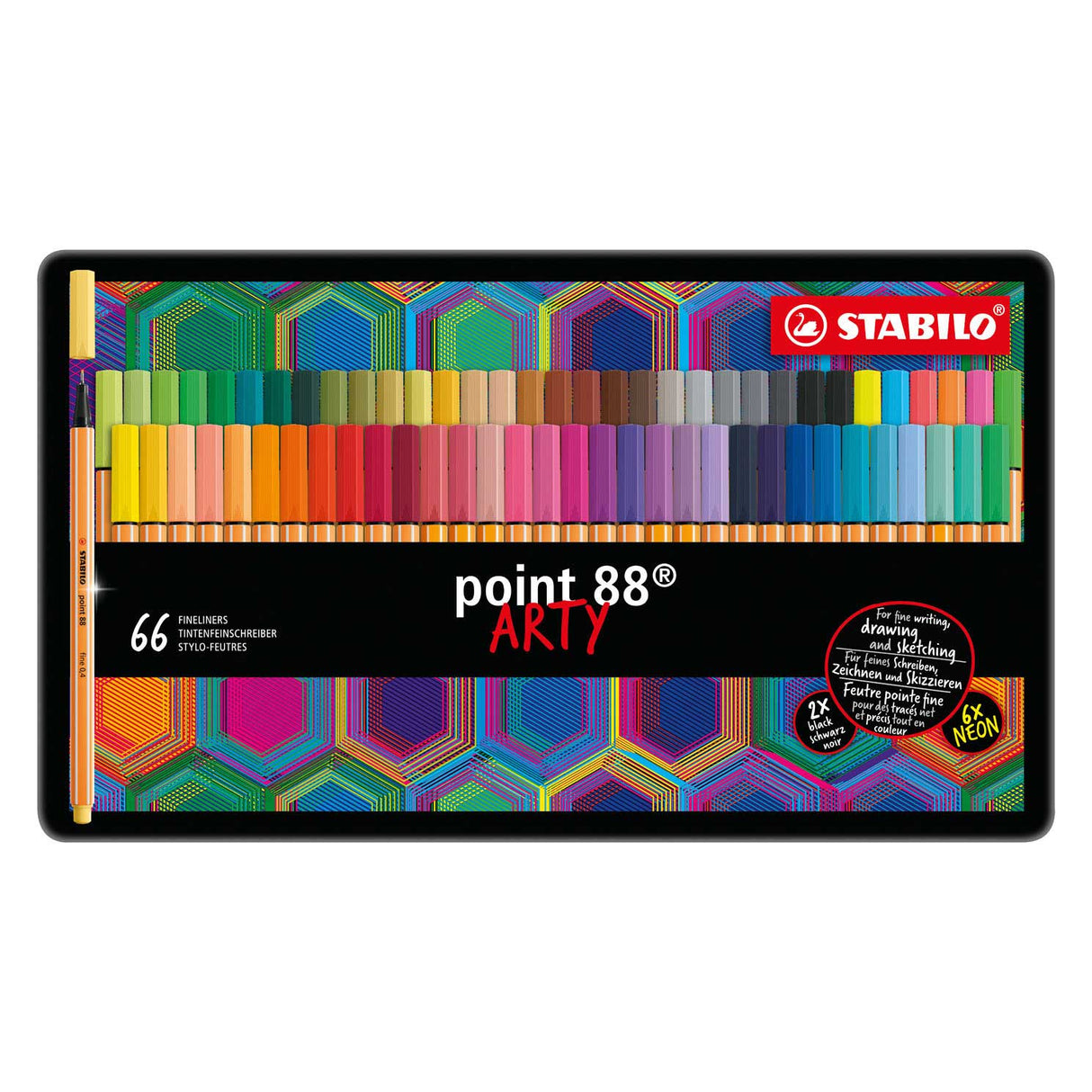 Stabilo Point 88 Arty Metal Box Fineliners, 66 ..