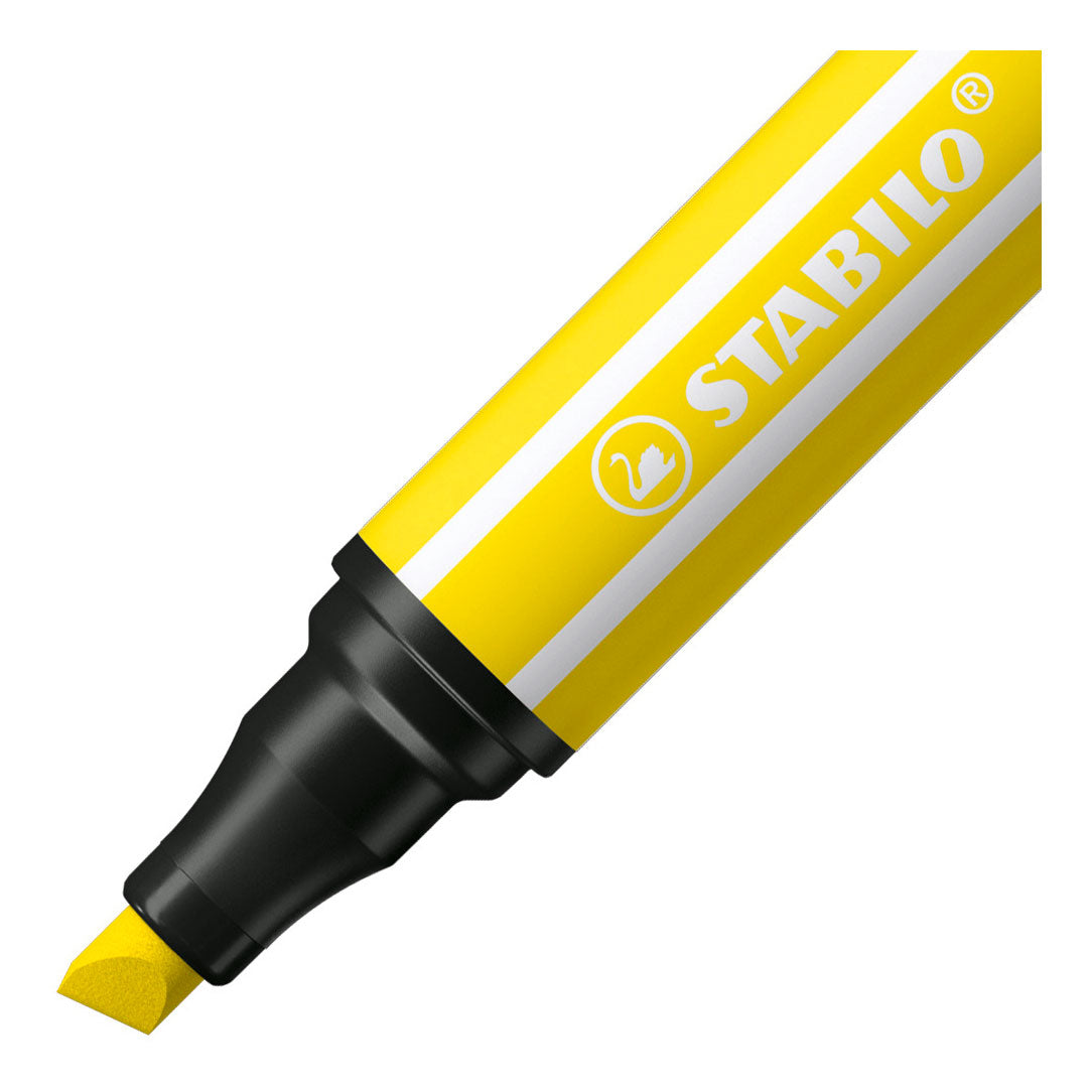 Stabilo Pen 68 Max Felt -Tip Pen med en tjock mejselpunkt Lemon Yellow