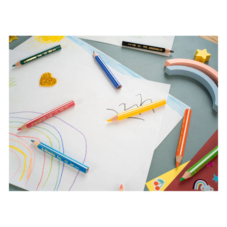 Stabilo trio thick short ergonomic colouring pencils - 12pcs.