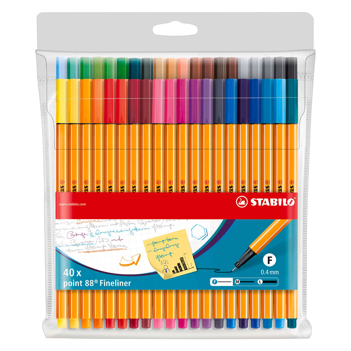 Stabilo point 88 fineliners in case - 40 pcs.