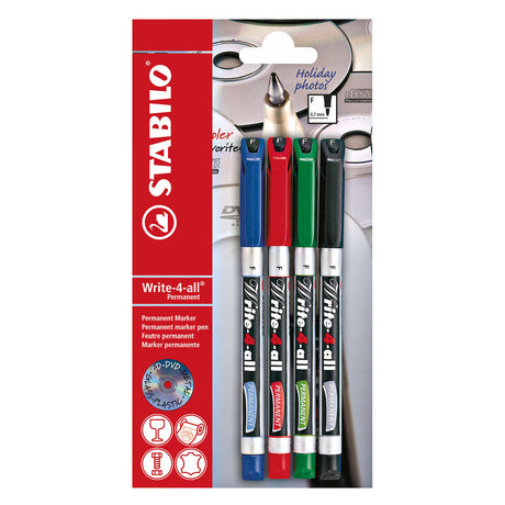 Stabilo write-4-all fine (0.7mm) permanent marker - 4pc.
