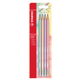 Stabilo swano pastel hb graphite pencils with eraser tip - 4 pcs.