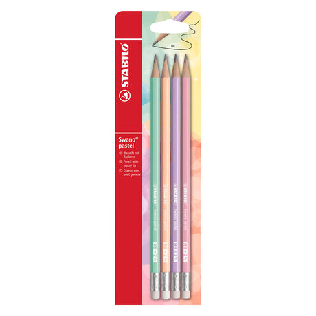 Stabilo swano pastel hb grafitové tužky s gumovým hrotem - 4 ks.