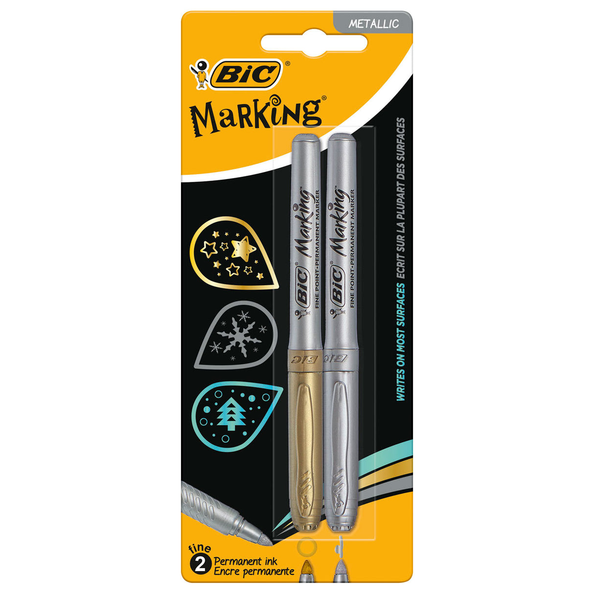 BIC Permanent Marker Goud en Zilver